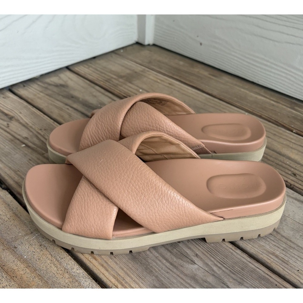 Vionic Vesta Women’s 11 Tan Leather Crisscross Platform Comfort Sandals